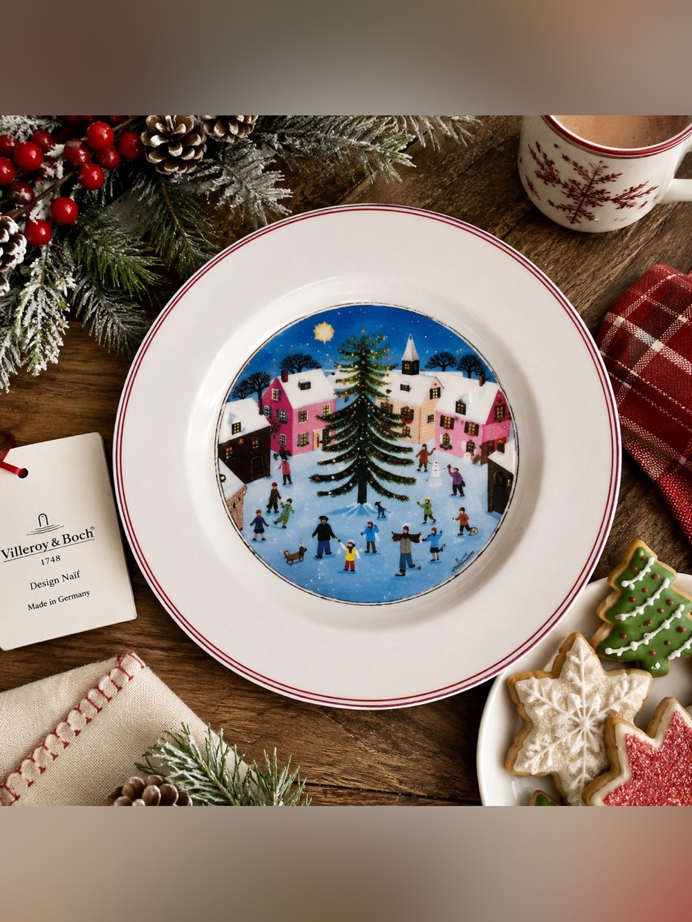 NWT Villeroy & Boch Design Naif Christmas Salad Dessert Plate 8.25 Germany
